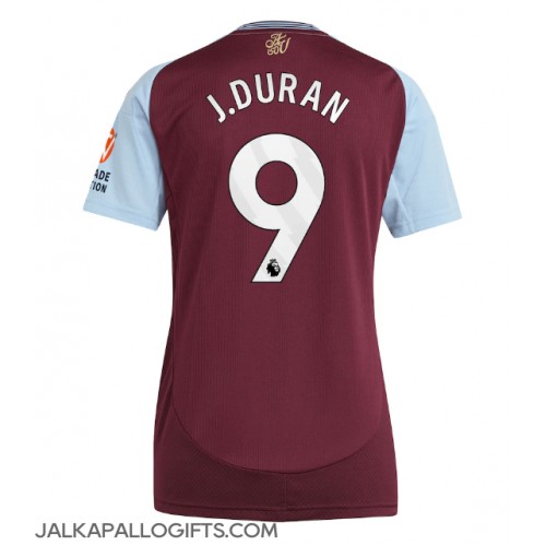 Aston Villa Jhon Duran #9 Kotipaita Naiset 2024-25 Lyhythihainen